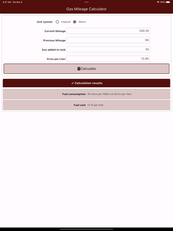 Screenshot #4 pour Gas Mileage Calculator Pro