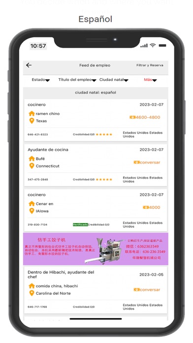 Restaurant jobs app Screenshot