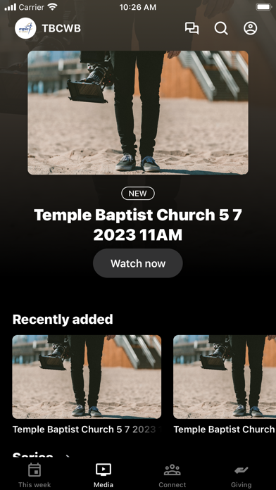 Temple Baptist Church WB Screenshot