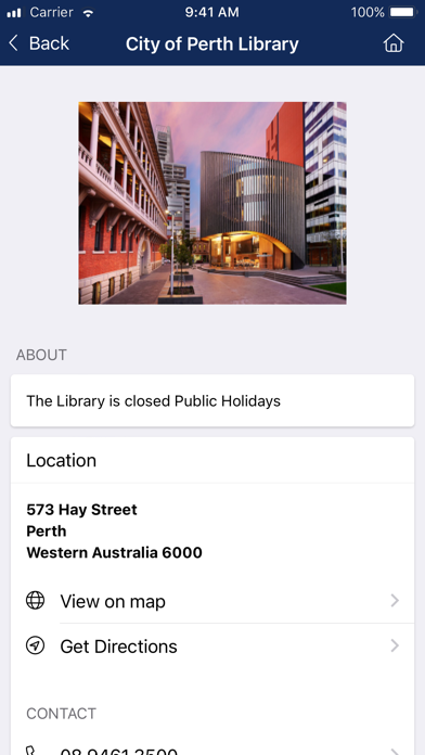 City of Perth Library Screenshot