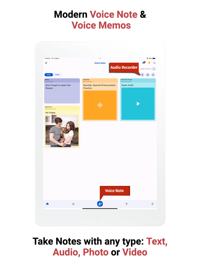 Voice Notes  Memos Notepad 
