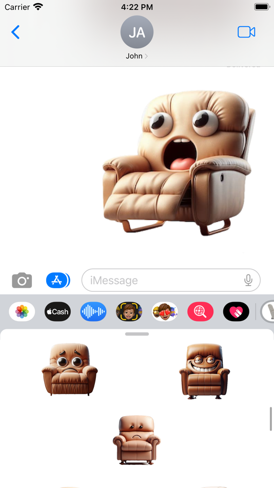 #6. Lazy Boy Stickers (iOS) By: Paul Scott