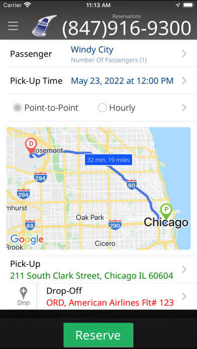 WindyCityLimos Screenshot