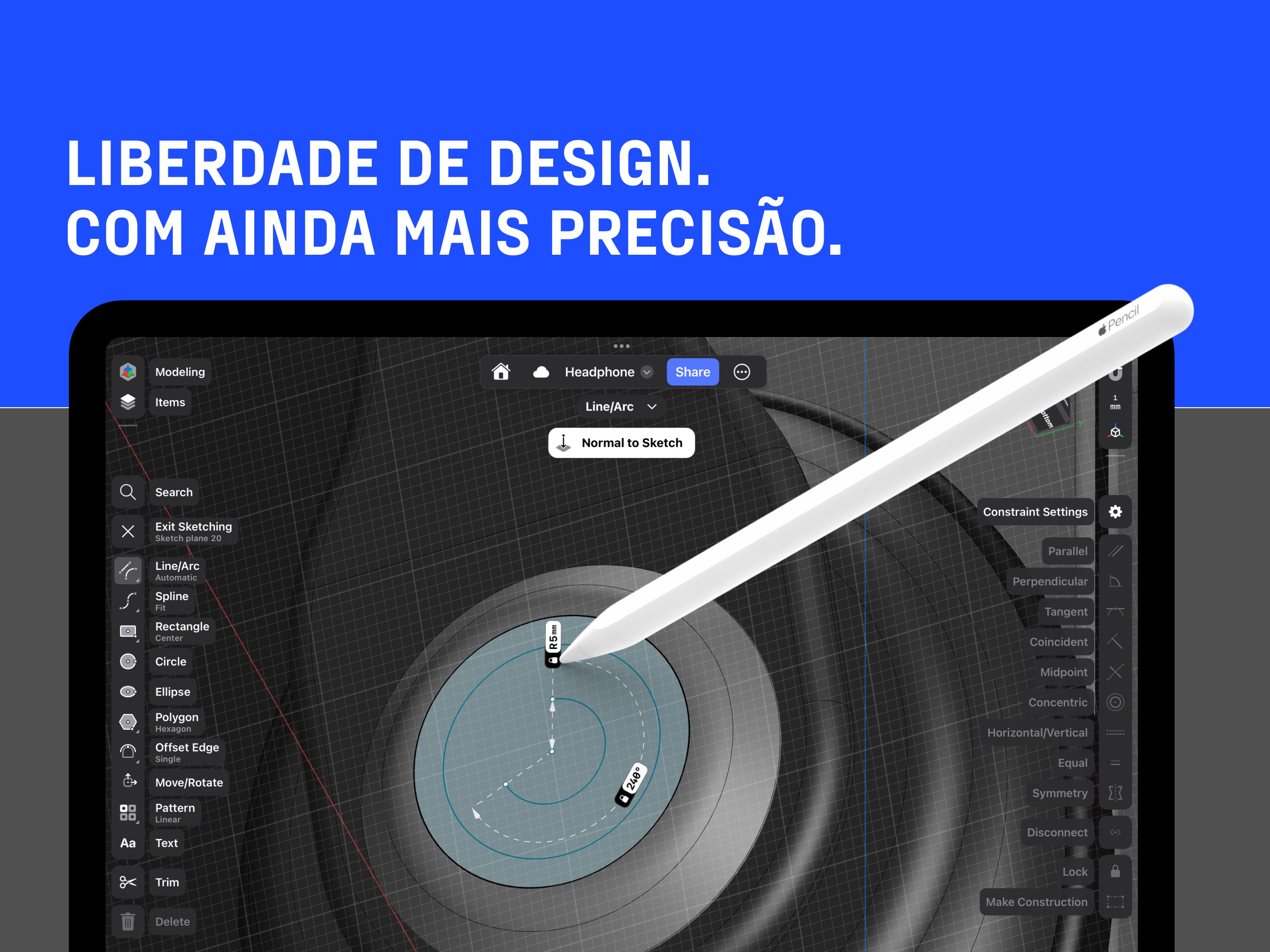 Screenshot do app Shapr3D: Modelagem CAD