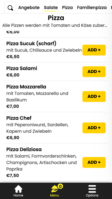 Tramonto Pizzeria Screenshot