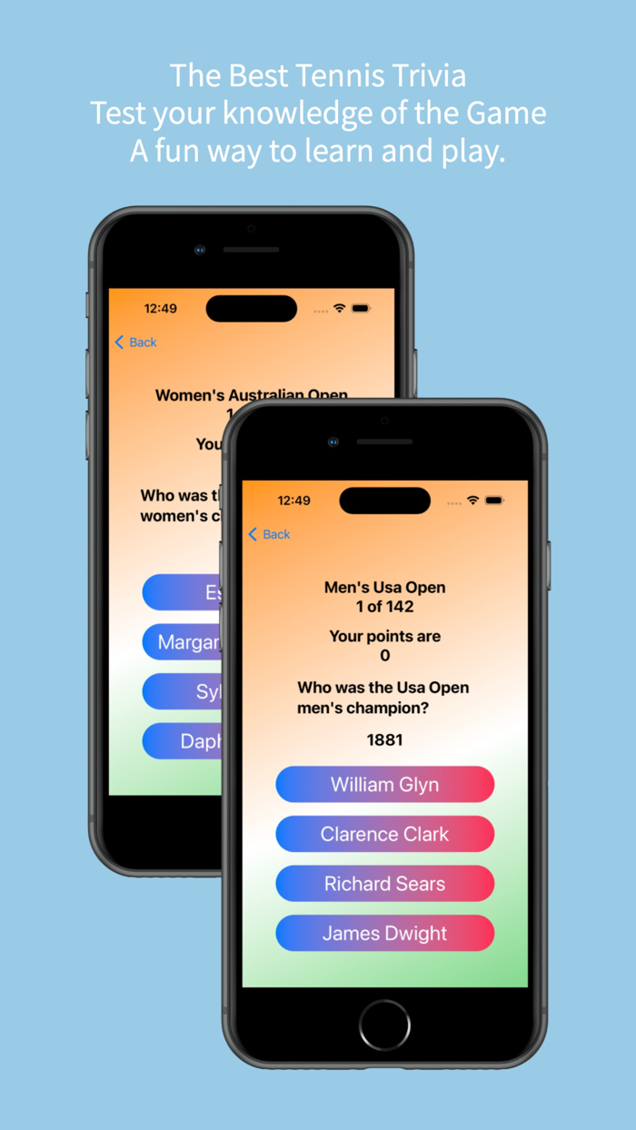 Best tennis league trivia