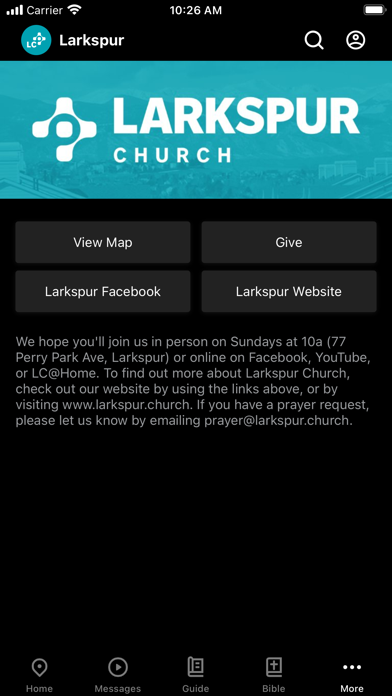 Larkspur Church App Screenshot
