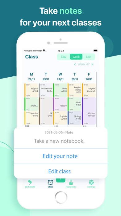 Planning & Class Timetable