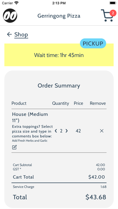 Gerringong Pizza Screenshot