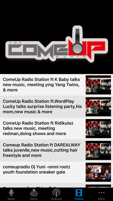 The ComeUp Radio Station Screenshot