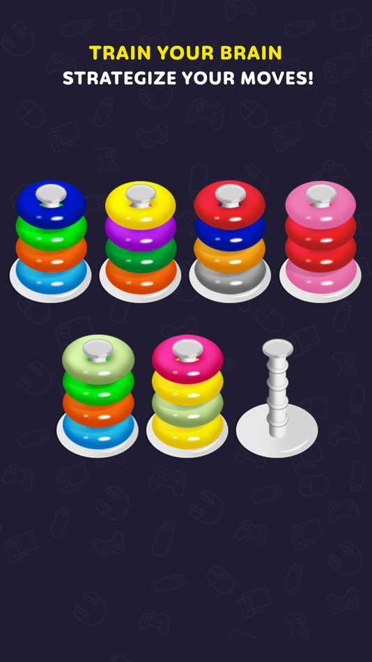 #2. Color Hoop Stack Puzzle (iOS) 由: Rohit Makadia