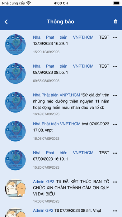 Đại hội XVI CĐTTTTVN Screenshot