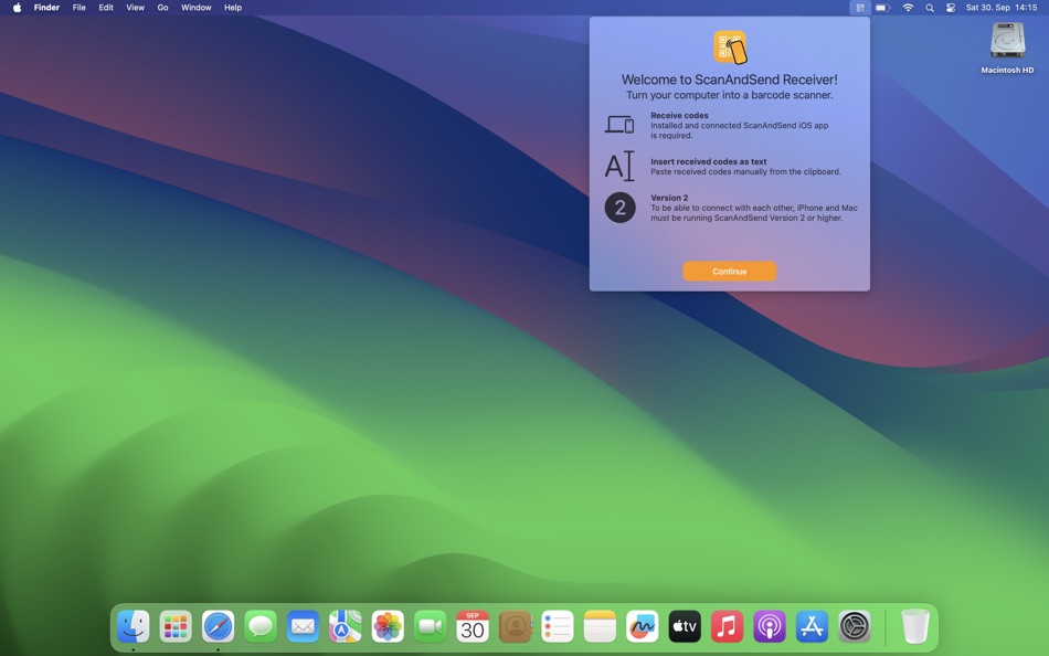 #1. ScanAndSend Receiver (macOS) 由: Martin Schrott