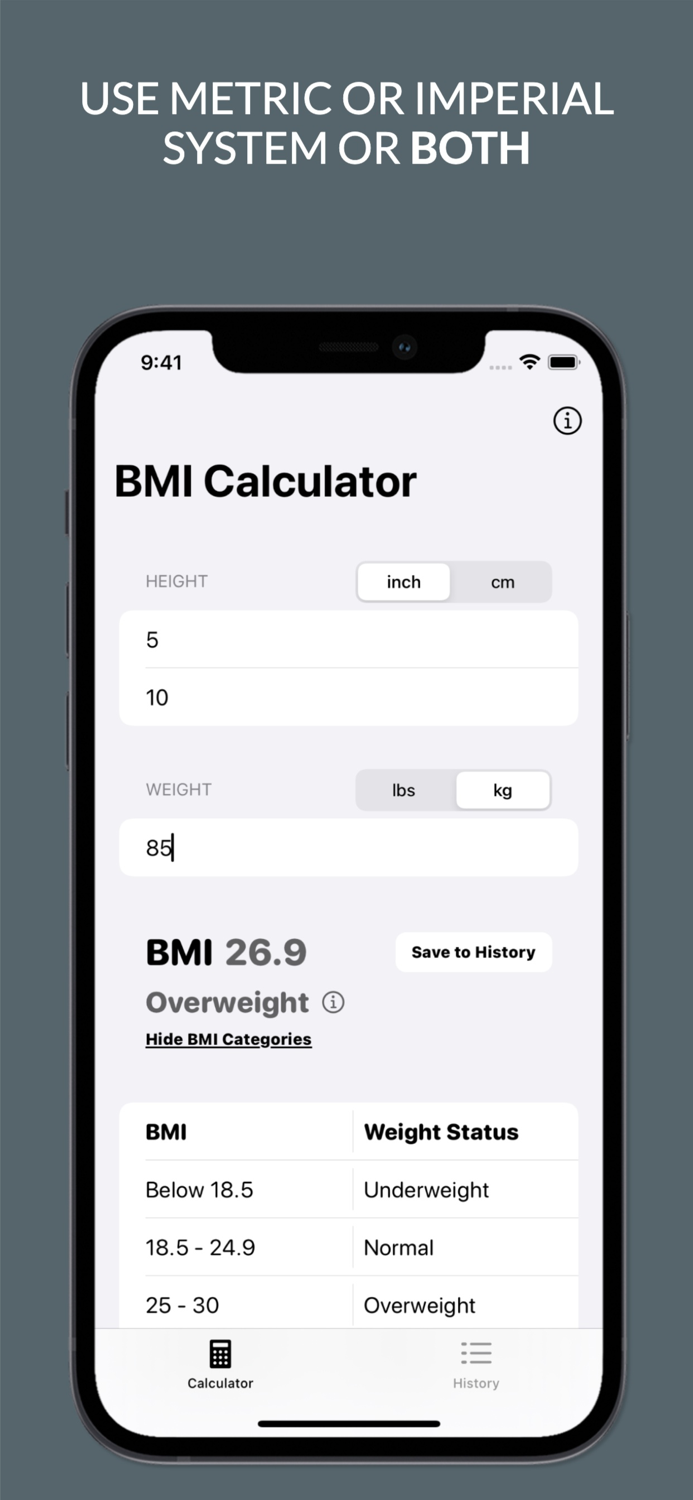 BMI Calculator  Tracker