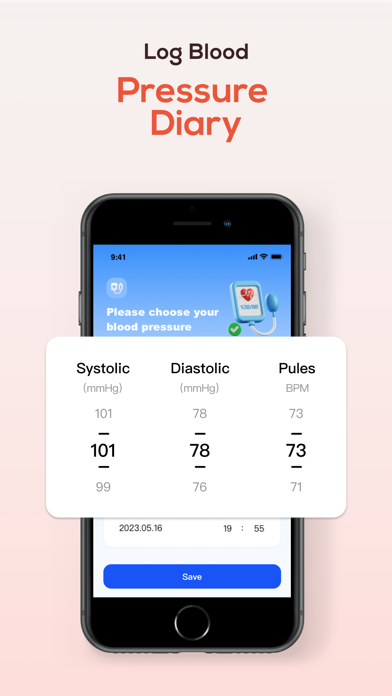 Blood pressure app:pulse track Screenshot