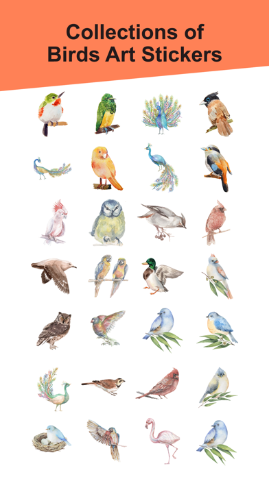 Watercolor Birds Art Stickers Screenshot