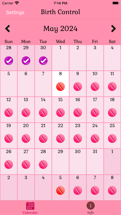 Screenshot #1 pour Pilule Contraceptive, Rappel