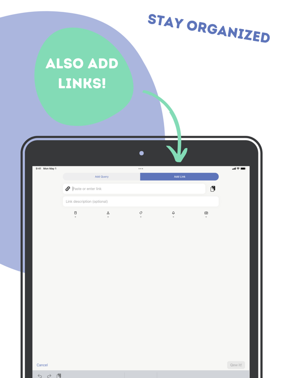 Qew it! – Your to-look-up app iPad screenshot 4 - Productivity app