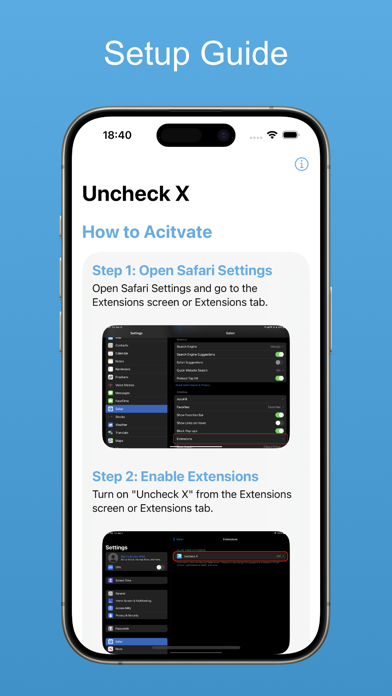 Uncheck X Screenshot