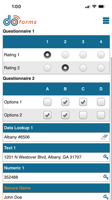 doForms Mobile Data Platform Screenshot