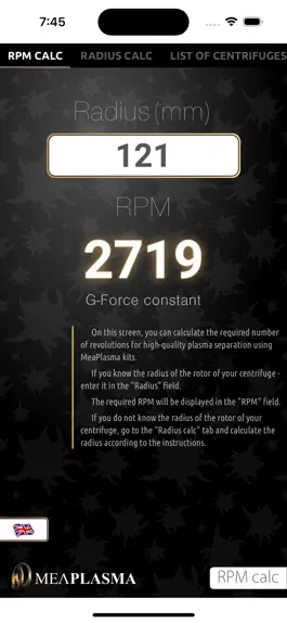 Game screenshot MeaPlasma PRGF calculator mod apk
