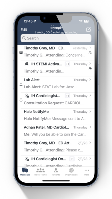 symplr Clinical Communications Screenshot