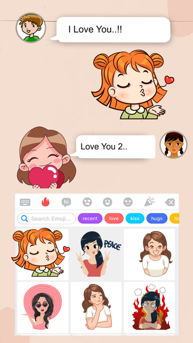 Girlish Mood Stickers Screenshot