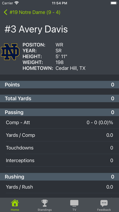 Notre Dame Football Screenshot