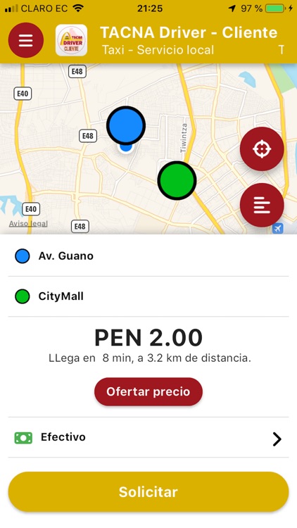 TACNA Driver - Cliente