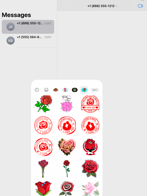 Screenshot #5 pour Red Rose Valentine's Stickers