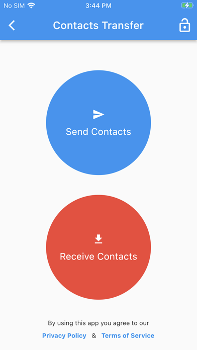 Contact Transfer App Screenshot
