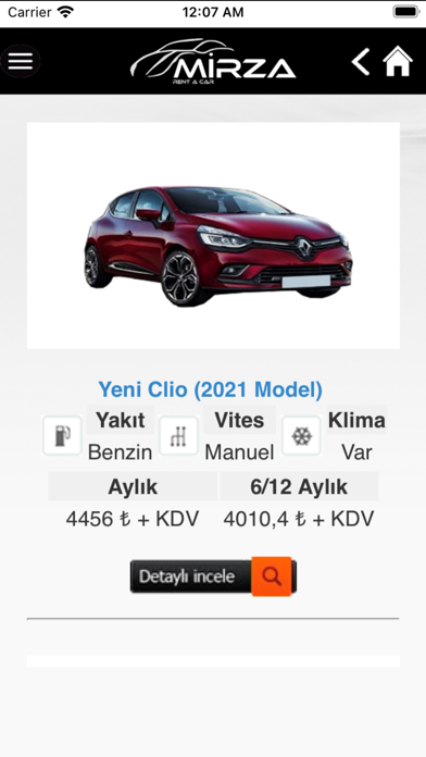 Mirza Rent A Car Screenshot