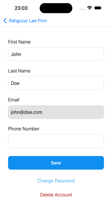 Rahgozar Law Firm Screenshot
