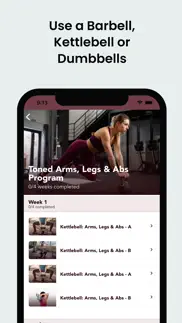 women's weight training plan iphone screenshot 3
