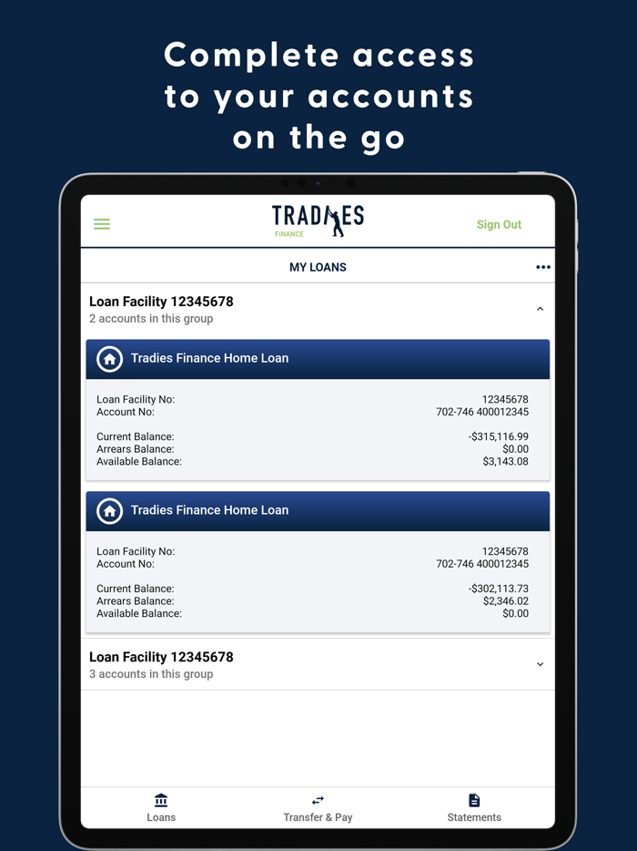 Tradies Finance Mobile Access
