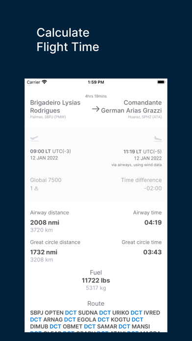 Flight Time Calculator Screenshot