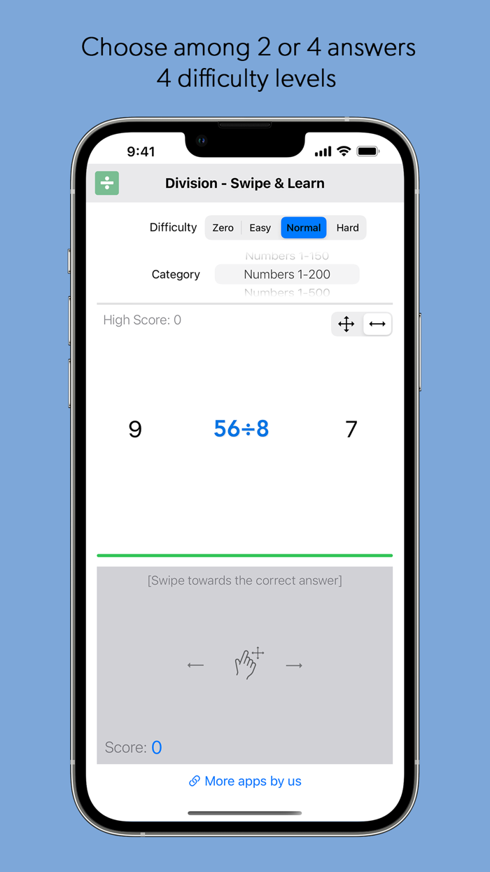 Division Math - Swipe and Learn