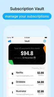 subscriptions tracker - vault iphone screenshot 1