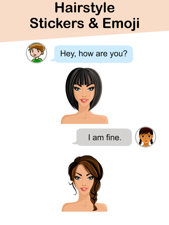 Screenshot #5 pour Hairstyle Stickers & Emoji