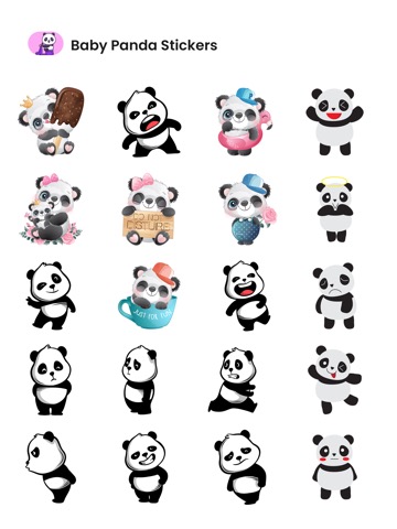 Baby Panda Stickers!のおすすめ画像2