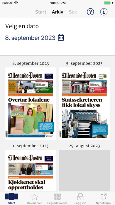Lillesands-Posten eAvis Screenshot