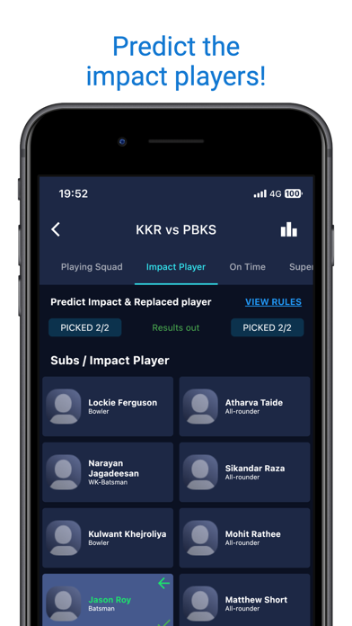 Impact11 - Fantasy Cricket app Screenshot