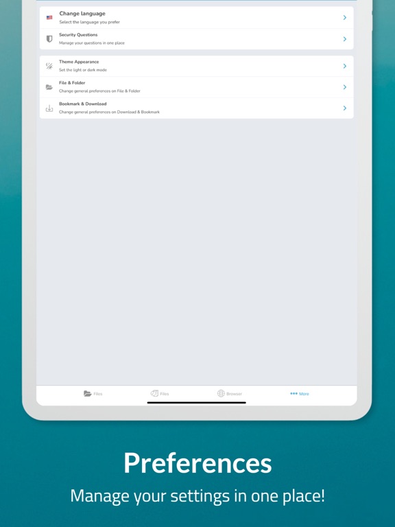 Files Protection iPad screenshot 5 - Utilities app