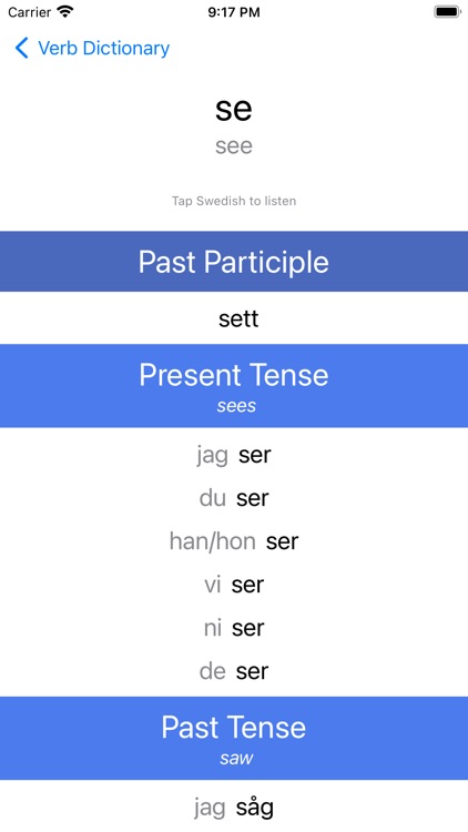 Swedish Verb Blitz