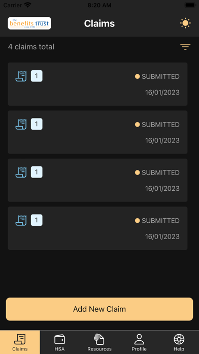 The Benefits Trust Claims App Screenshot