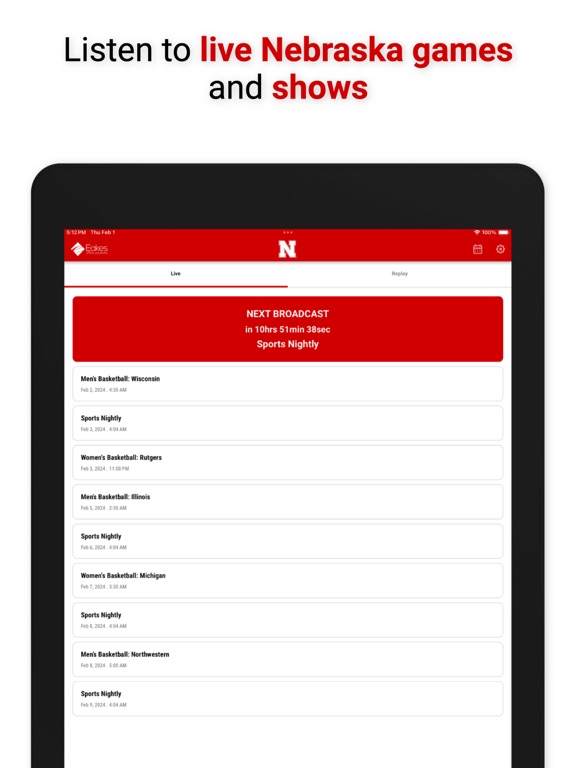 Official Nebraska Huskers iPad screenshot 4 - Sports app