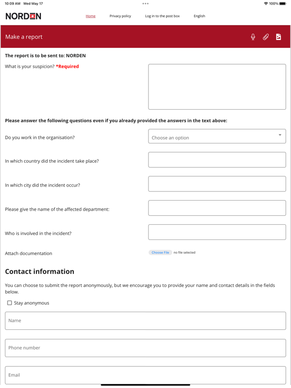 Screenshot #5 pour NORDEN Whistleblower App