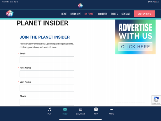 Planet 105.1 iPad screenshot 4 - Music app