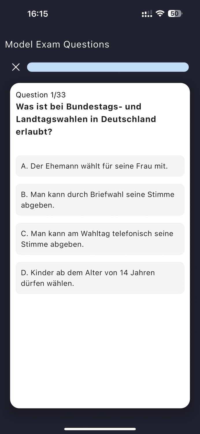 Leben in Deutschland Fragen