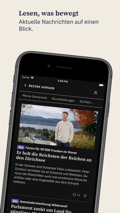 Zürichsee-Zeitung Nachrichten Screenshot